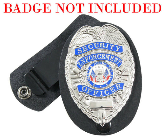 Rothco Leather Clip-On Badge Holder with Swivel Snap