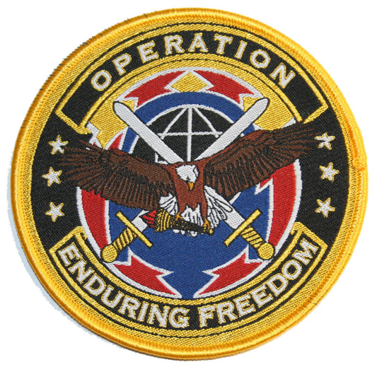 military patch oef enduring freedom eagle swords logo