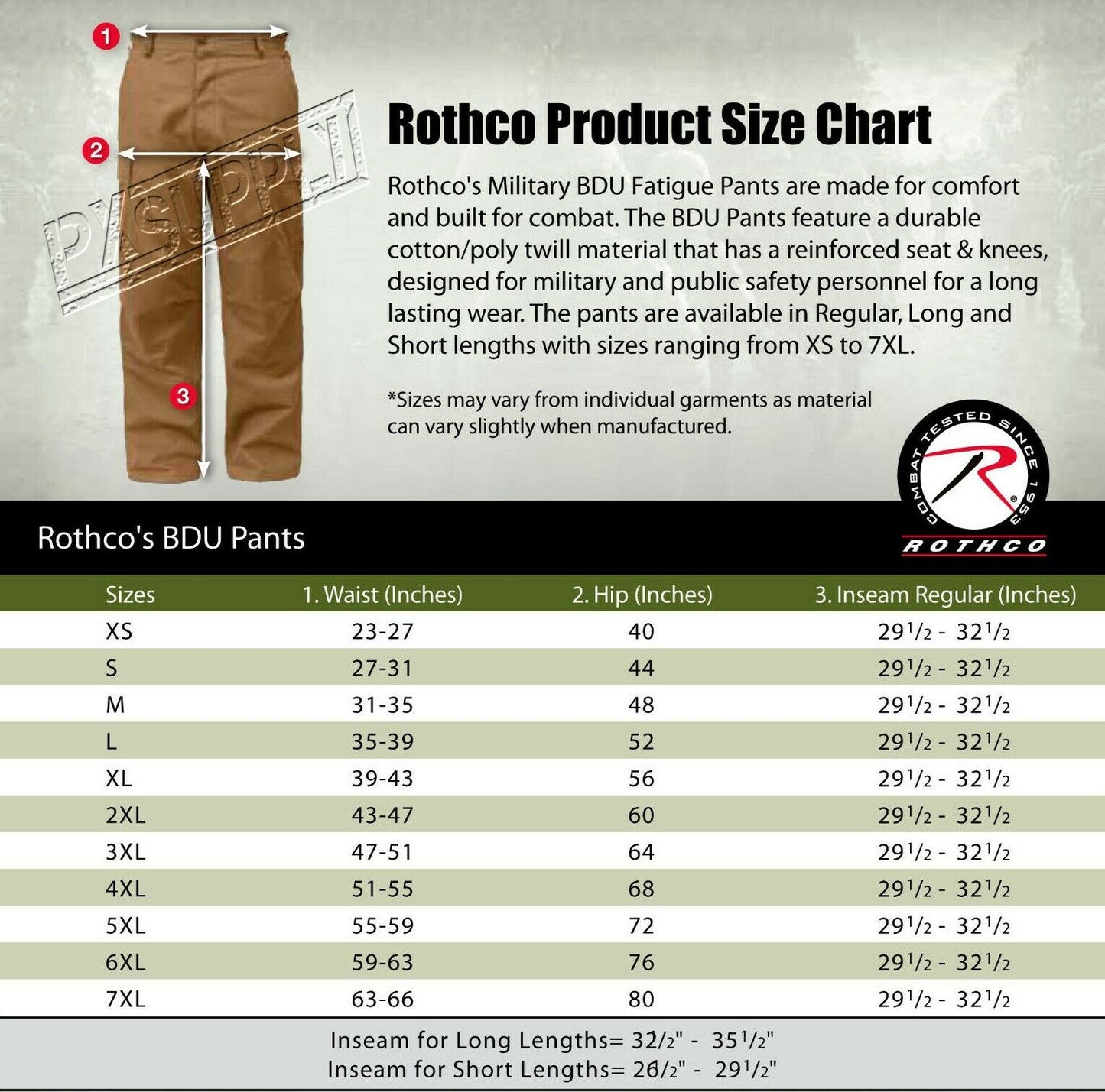 Rothco Camo Tactical BDU Pants - Tigerstripe Camo