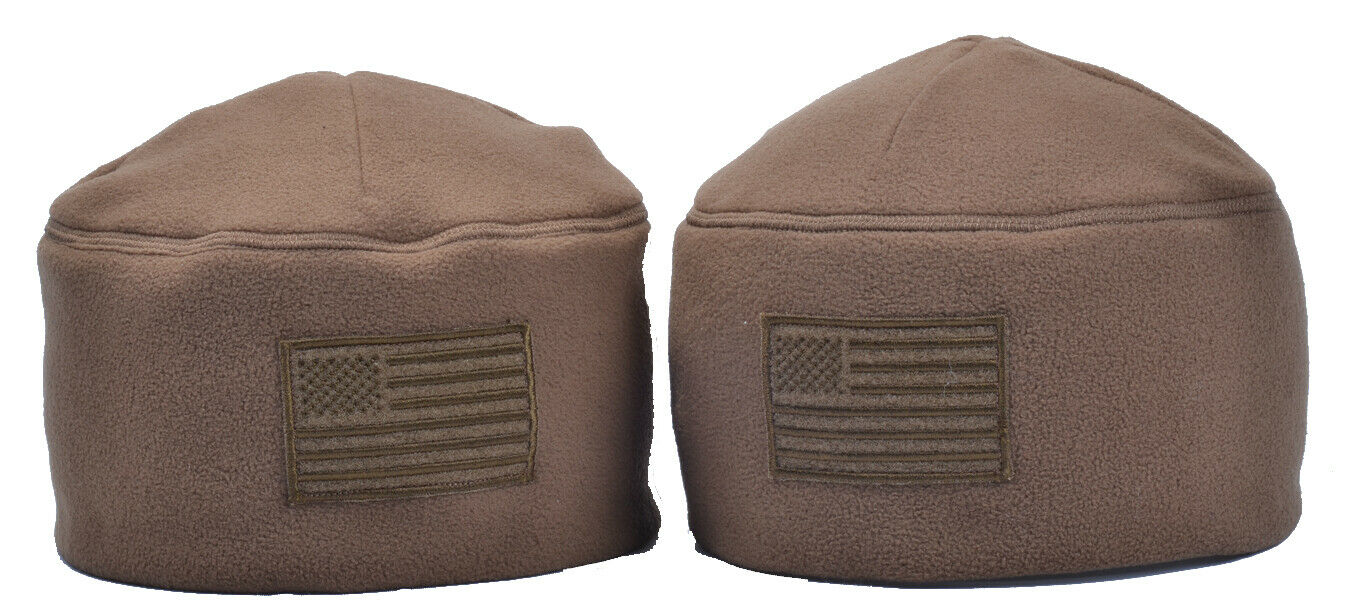Coyote Brown OCP Army Fleece Winter Hat US Flag Patch Field Operator Watch Cap