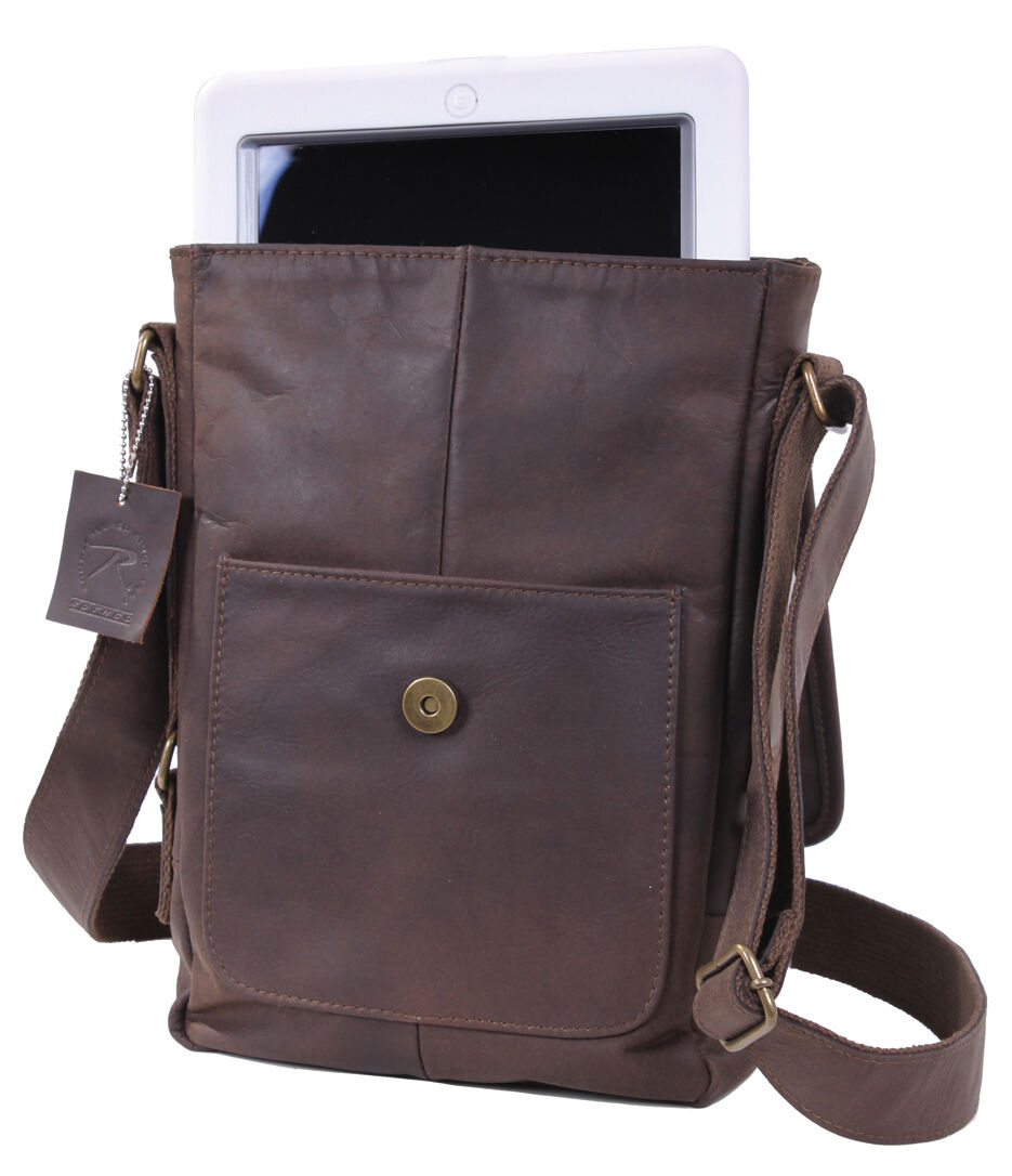 Rothco Brown Leather Military Tech Bag