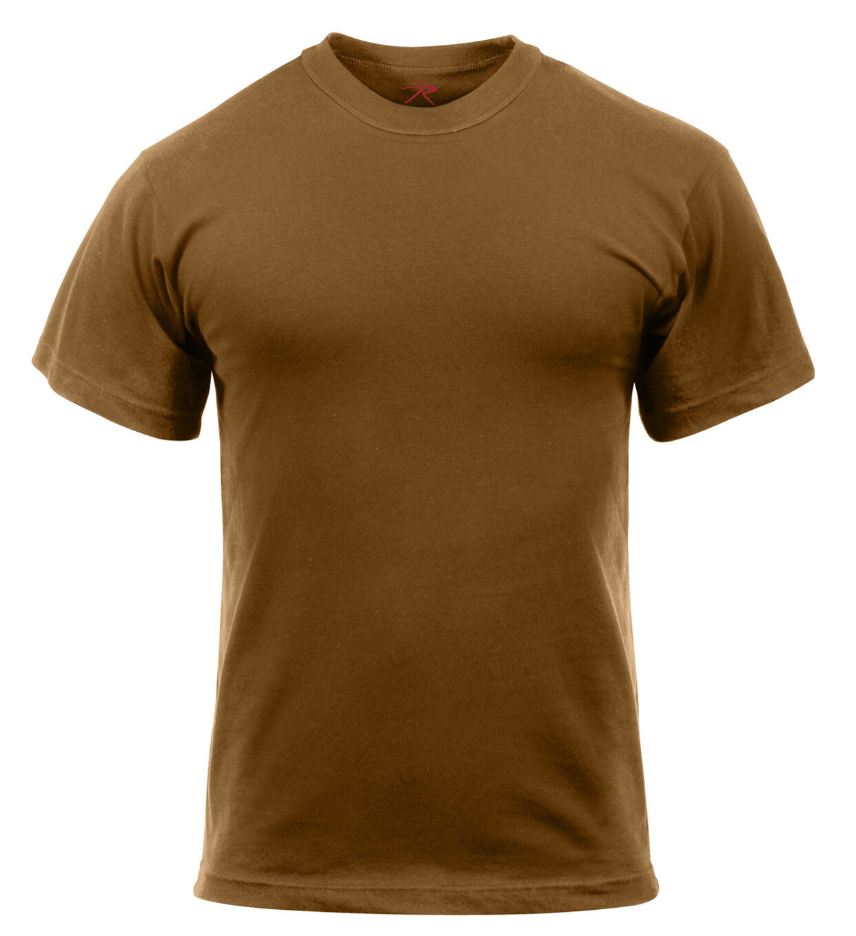 Rothco Solid Color Cotton / Polyester Blend Military T-Shirt - 5 Pack Brown