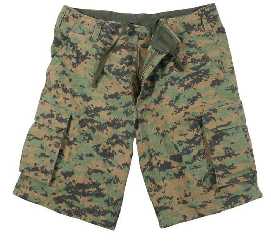 Rothco Vintage Camo Paratrooper Cargo Shorts - Woodland Digital Camo