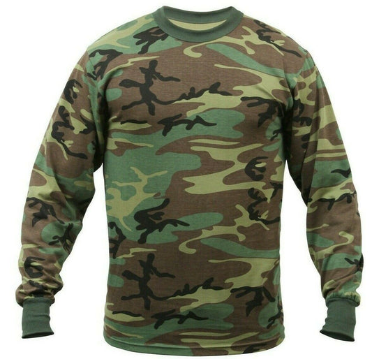 Rothco Long Sleeve Camo T-shirt - Woodland Camo