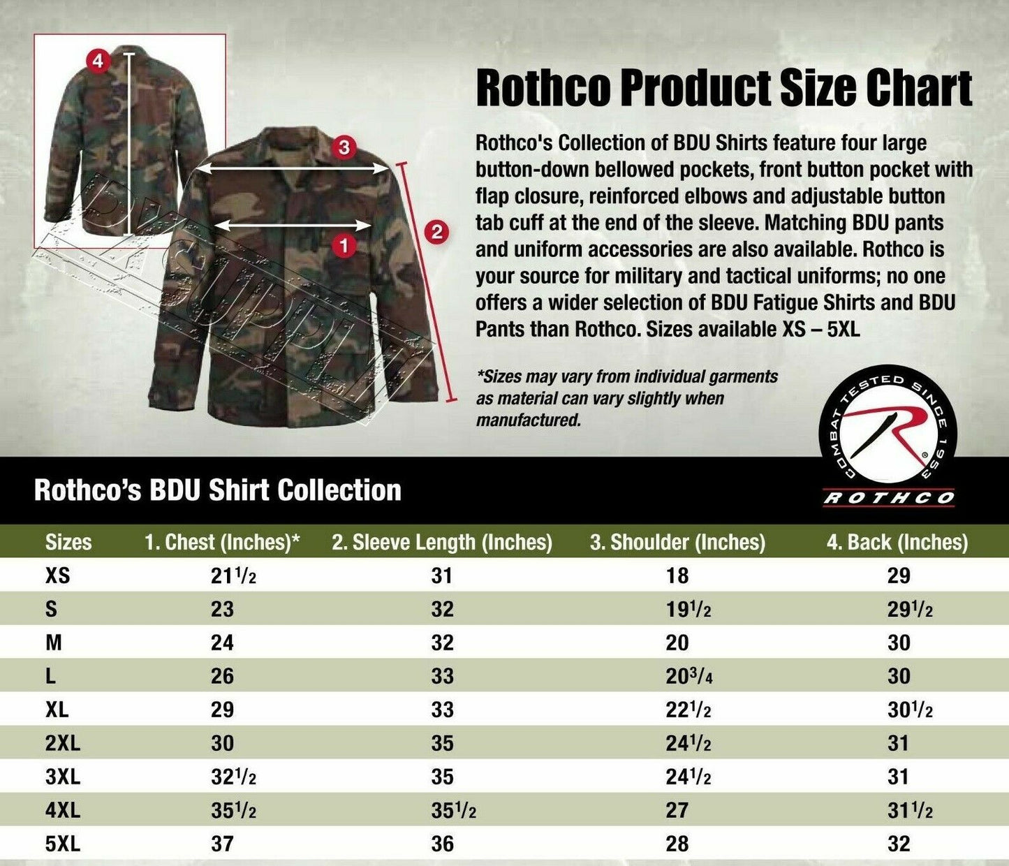 Rothco Digital Camo BDU Shirts - Woodland Digital Camo