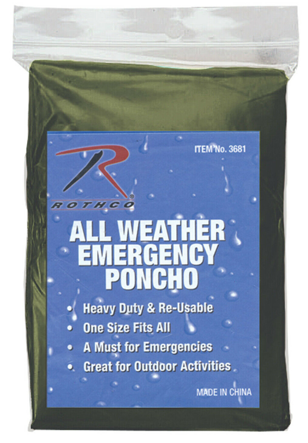 20 Pack Rothco All Weather Emergency Poncho