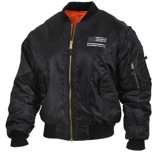 Rothco Thin Blue Line Flag MA-1 Flight Jacket