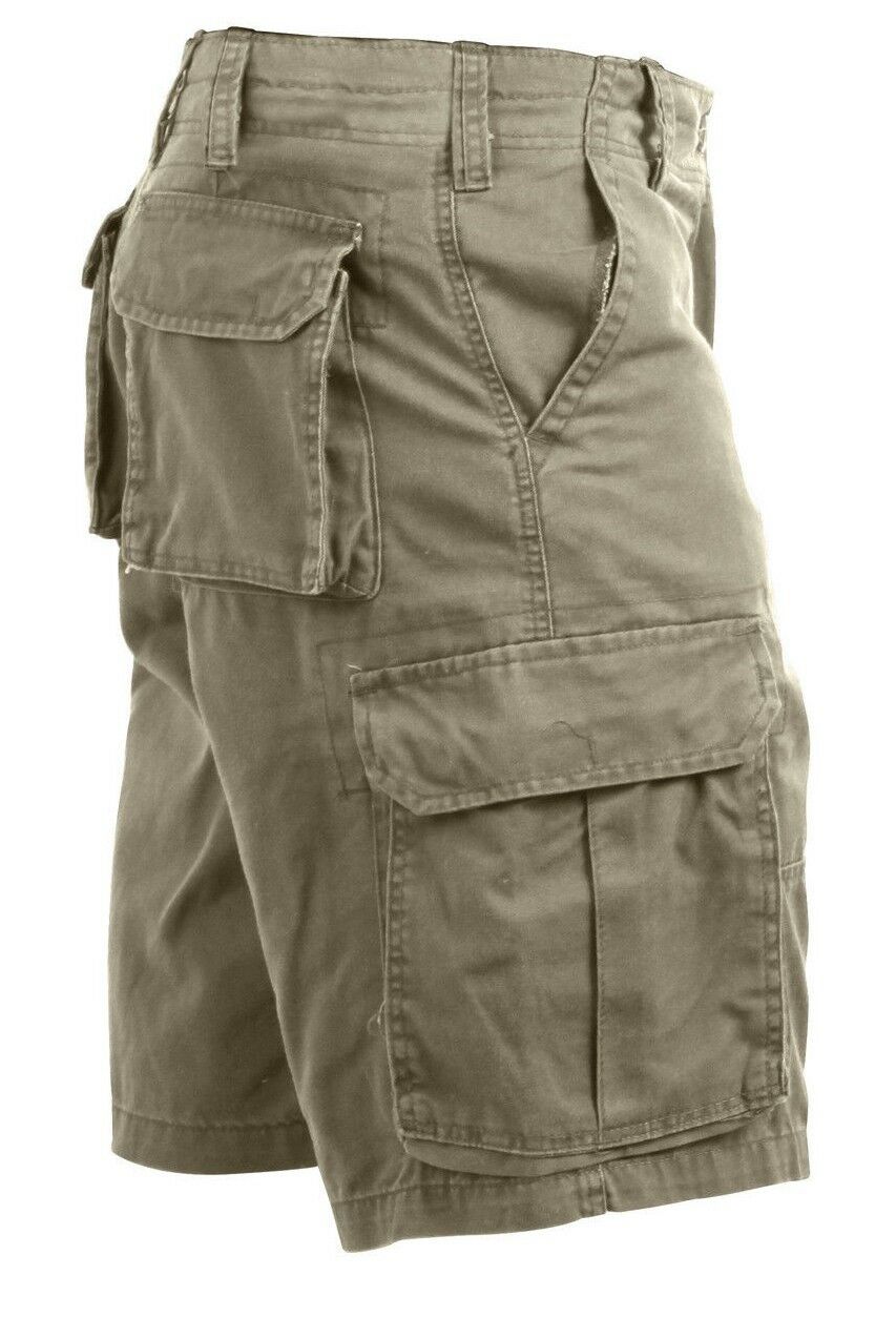 Rothco Vintage Solid Paratrooper Cargo Shorts - Khaki