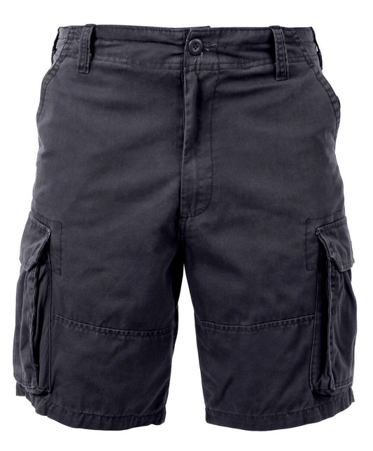 Rothco Vintage Solid Paratrooper Cargo Shorts - Black
