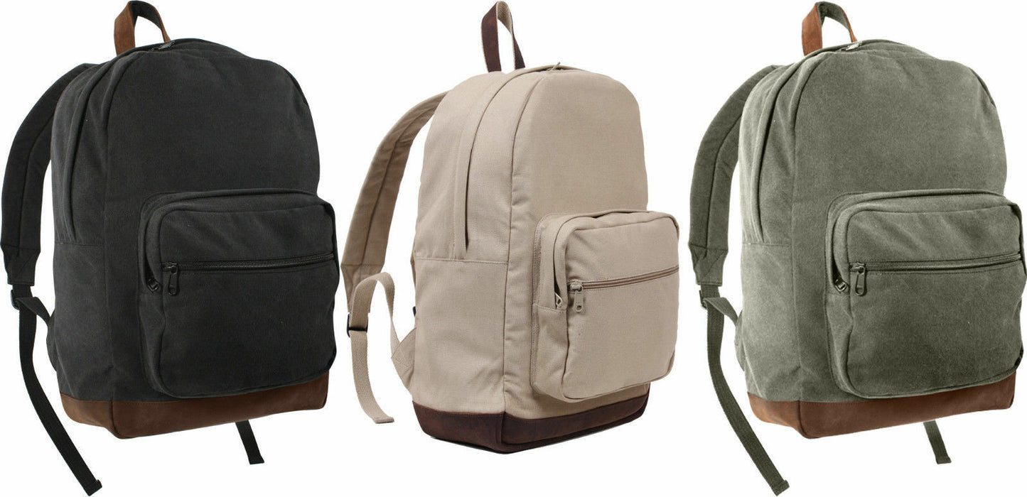 Rothco Vintage Canvas Teardrop Backpack With Leather Accents