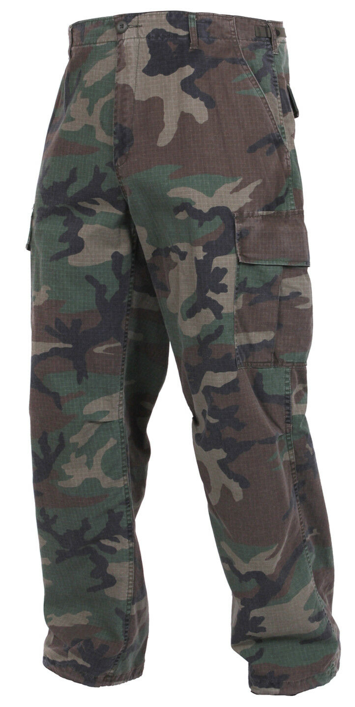 Rothco Vintage Vietnam Rip-Stop Fatigue Pants - Woodland Camo