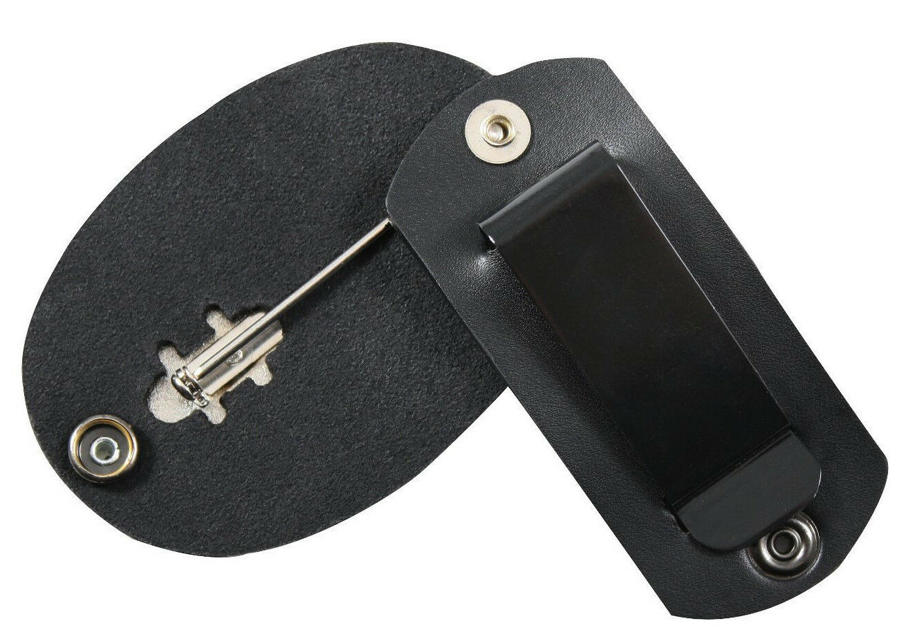 Rothco Leather Clip-On Badge Holder with Swivel Snap