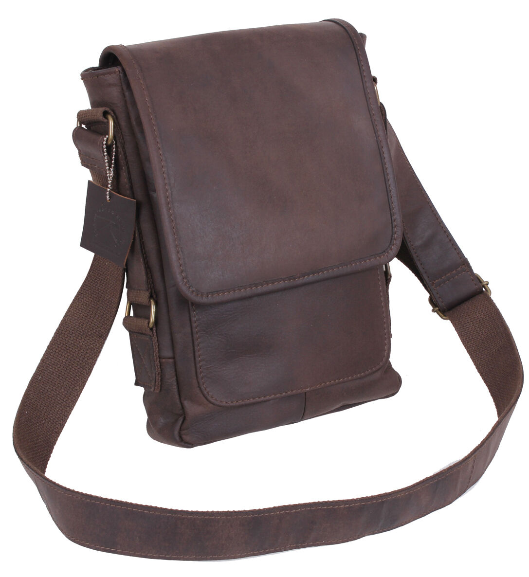 Rothco Brown Leather Military Tech Bag