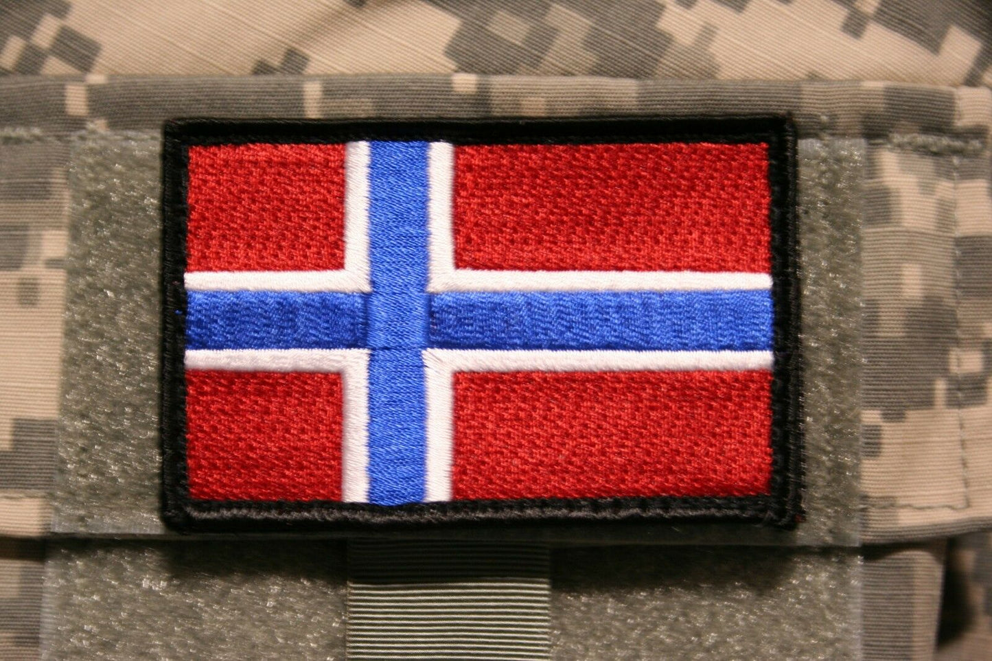 Norway flag patch embroidered hook and loop norwegian tactical 3" x 2"