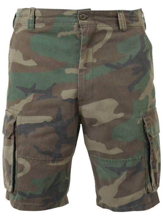 Rothco Vintage Camo Paratrooper Cargo Shorts - Woodland Camo