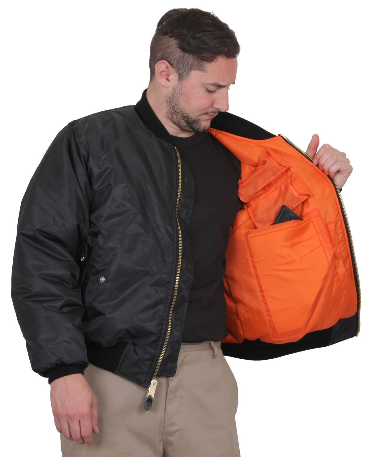 Rothco Concealed Carry MA-1 Flight Jacket - Black
