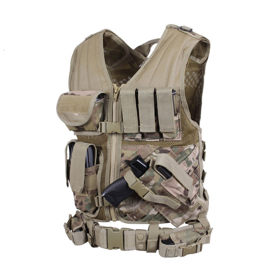 Rothco Cross Draw MOLLE Oversized Big and Tall 2XL 3XL Tactical Vest - Multicam Camo