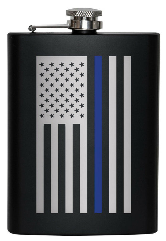 Rothco Stainless Steel Thin Blue Line Flag Flask