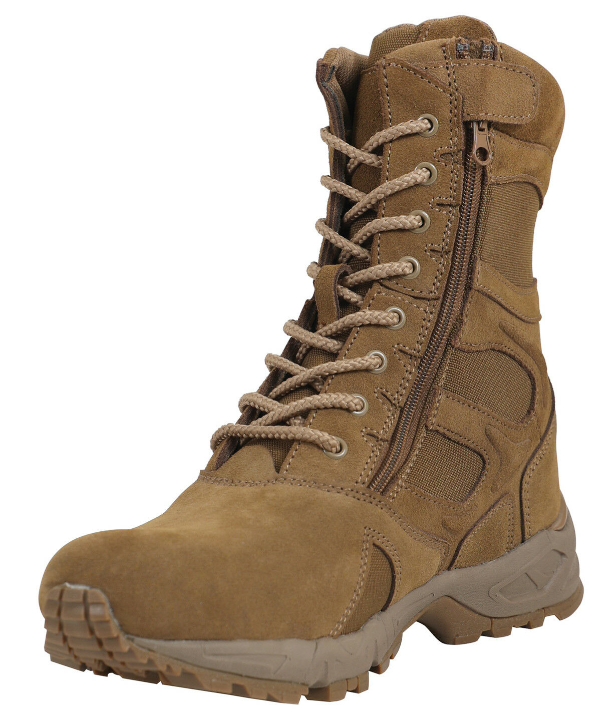 Rothco Forced Entry Deployment Boots With Side Zipper - 8 Inch - Coyote Brown AR-671