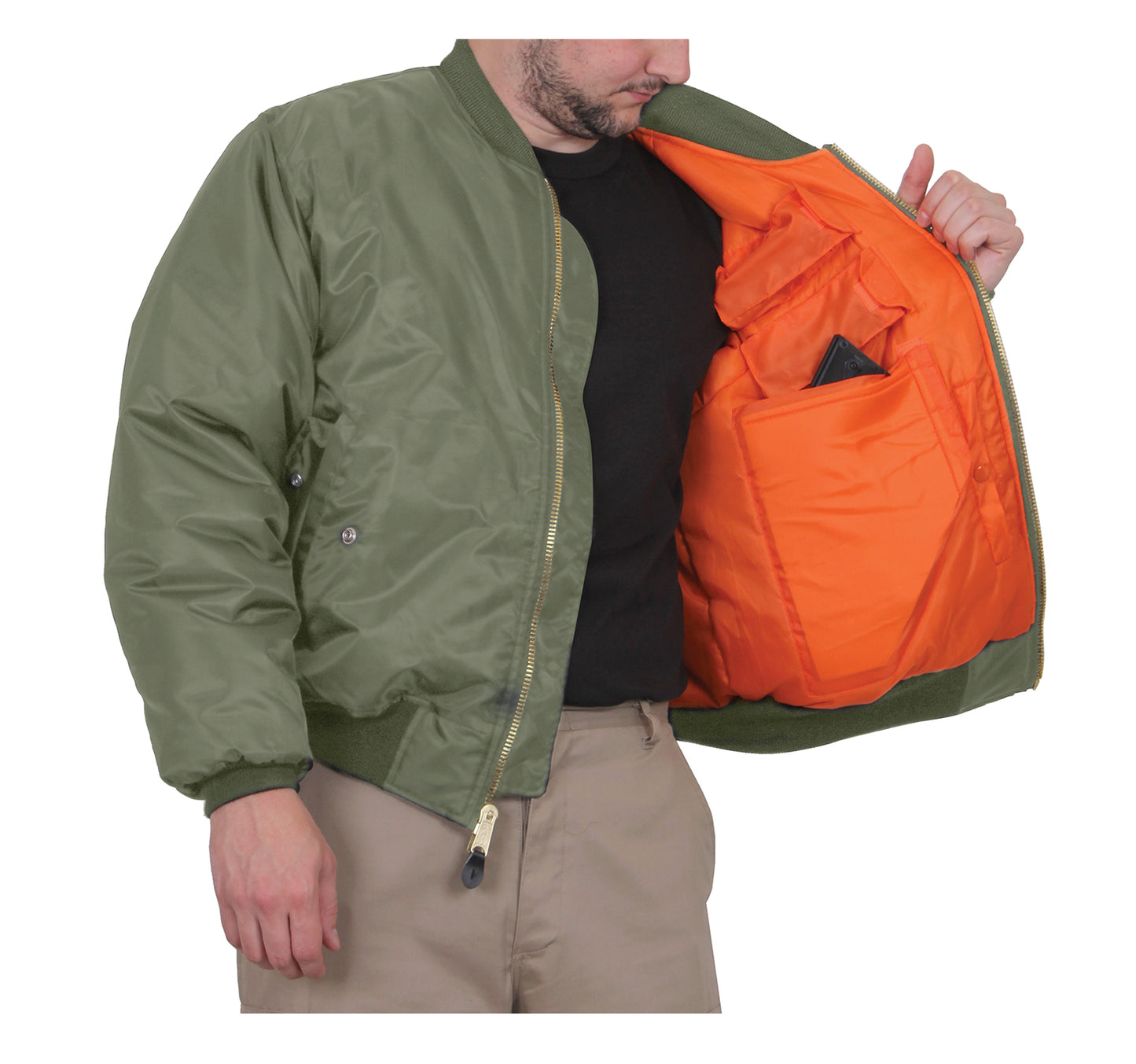 Rothco Concealed Carry MA-1 Flight Jacket - Sage Green
