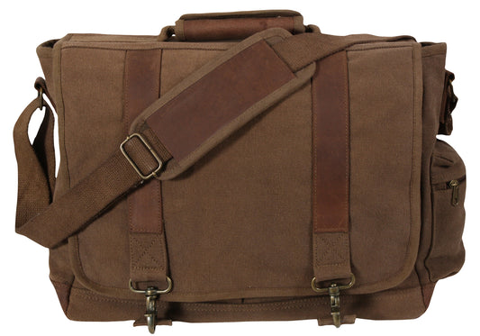 Rothco Vintage Canvas Pathfinder Laptop Bag With Leather Accents