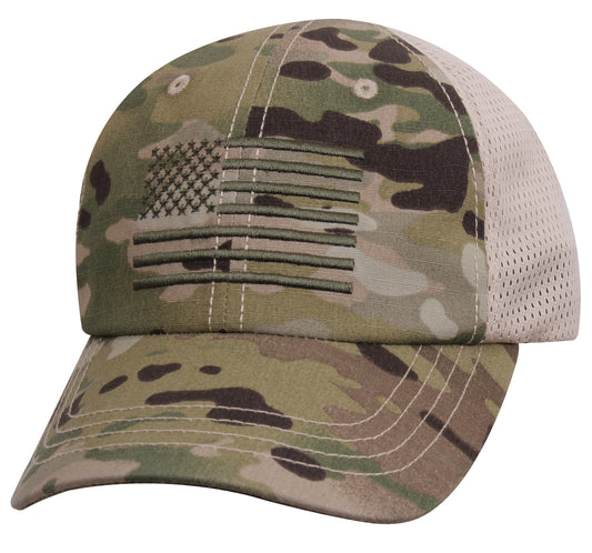 Rothco Tactical Mesh Back Cap With Embroidered US Flag - Multicam Camo