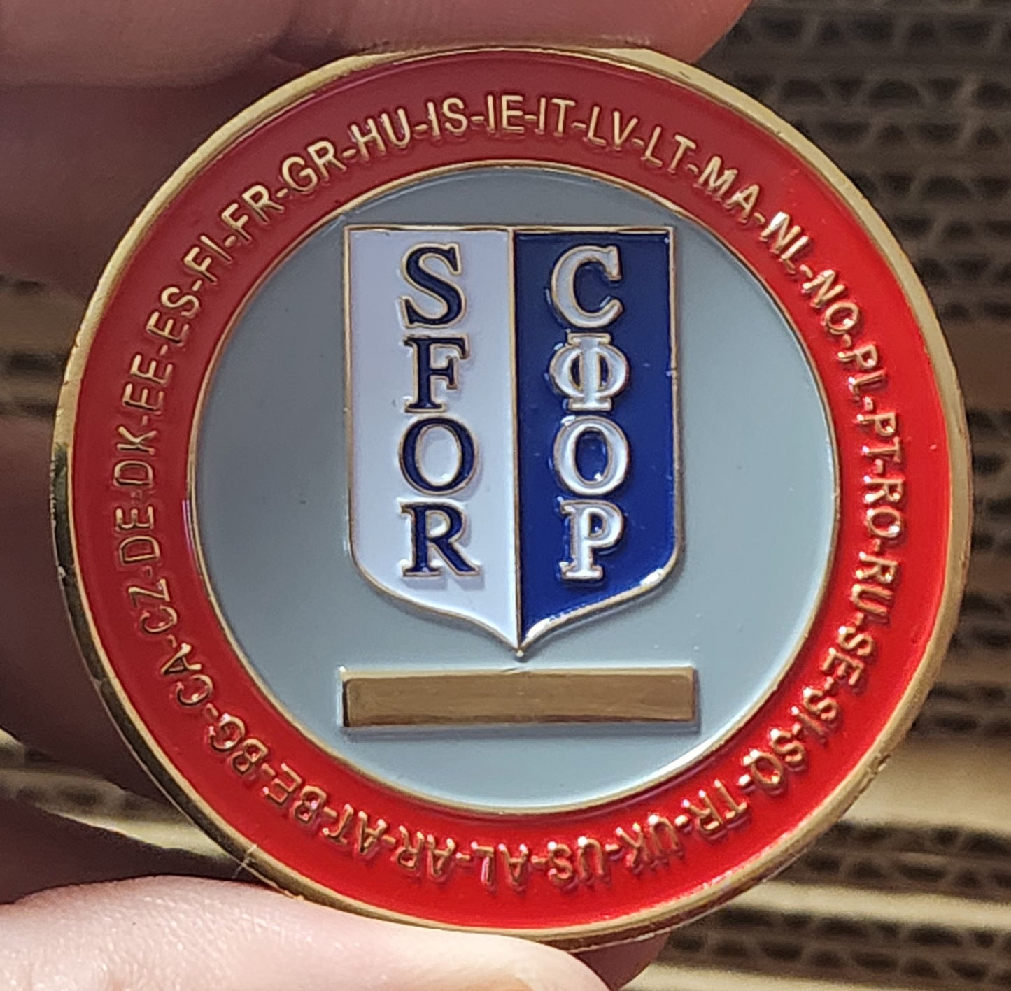 Challenge Coin - SFOR NATO Bosnia Stabilization Force