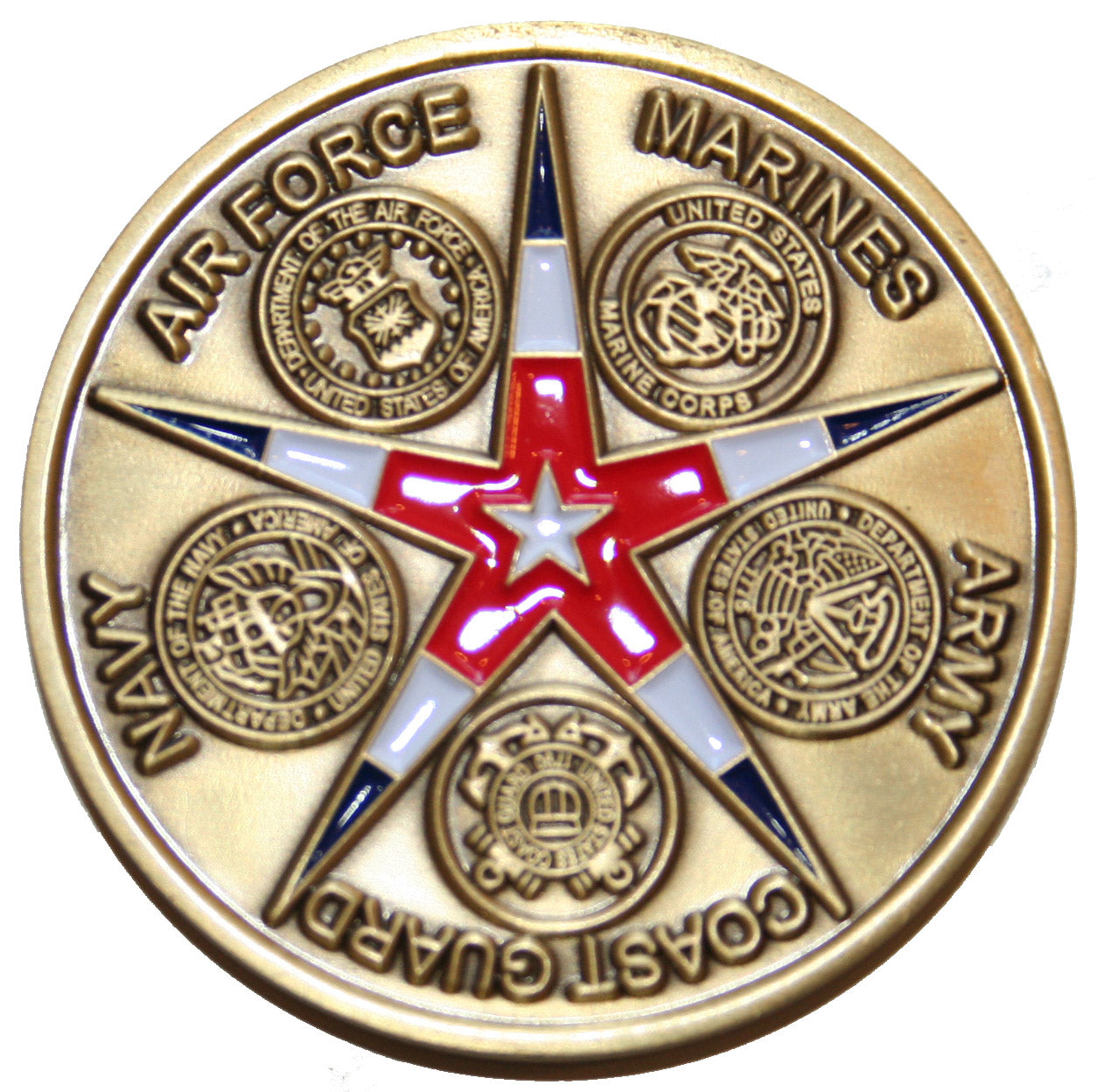 Military Challenge Coin - OEF Afghanistan Coalition Flags and US Branches