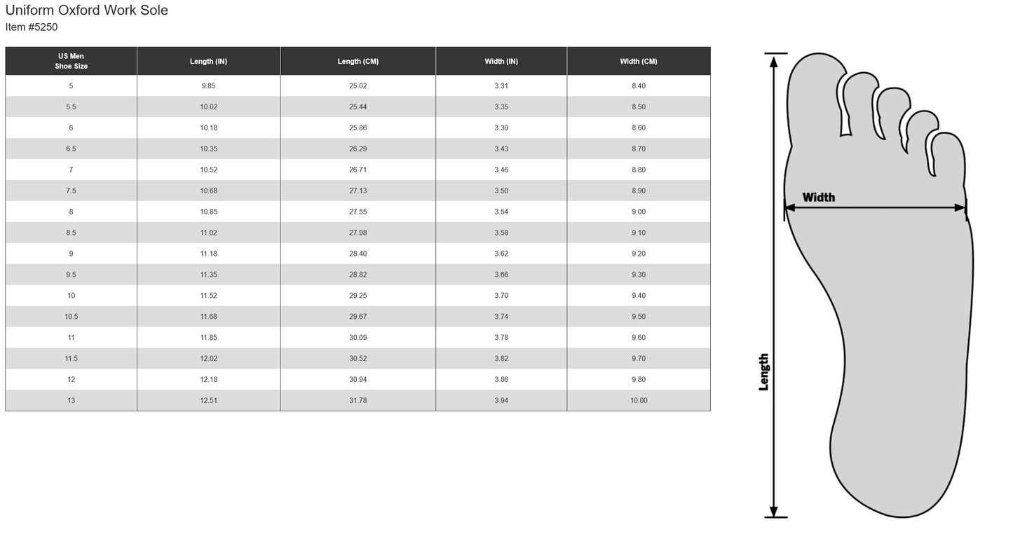 Rothco Uniform Oxford Work Sole - Black