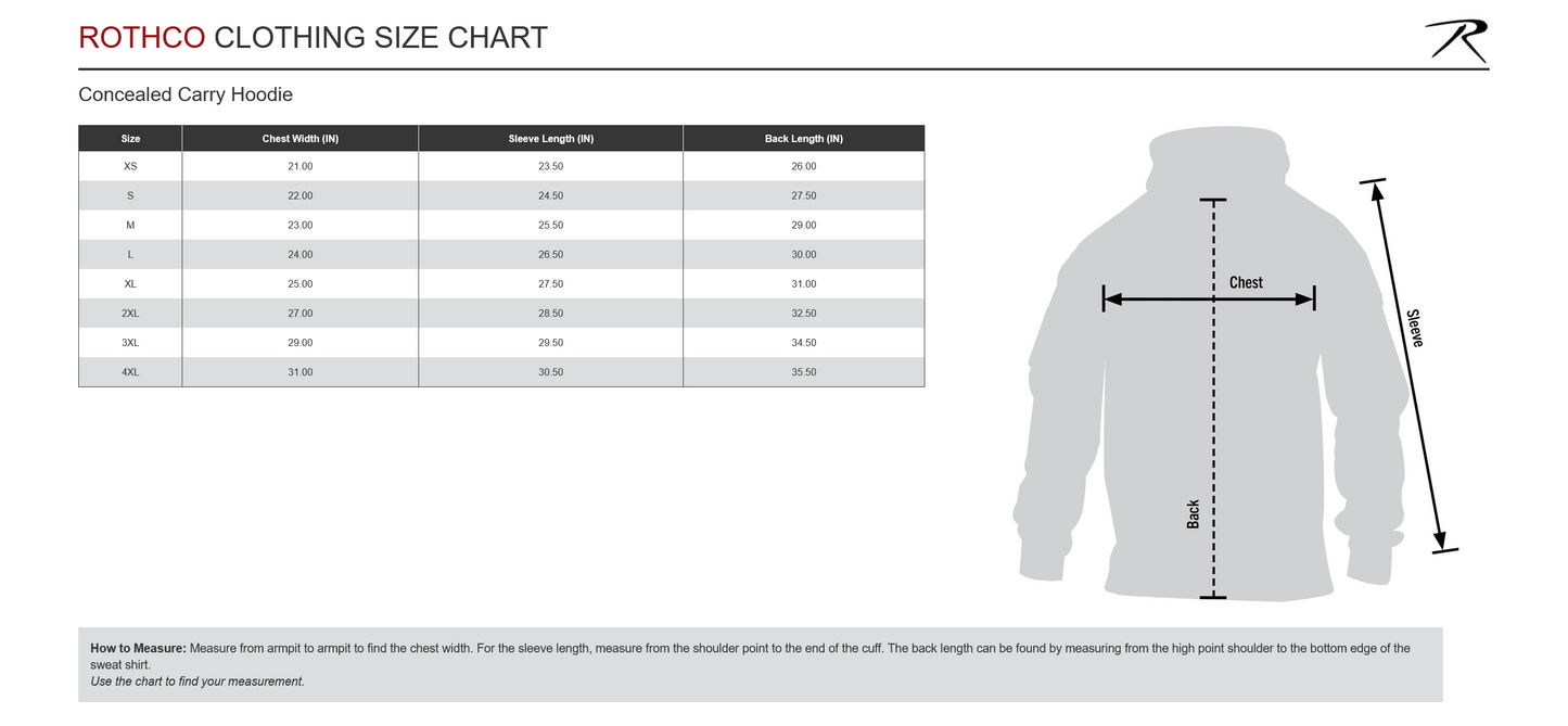 Rothco Concealed Carry Hoodie - Olive Drab Green