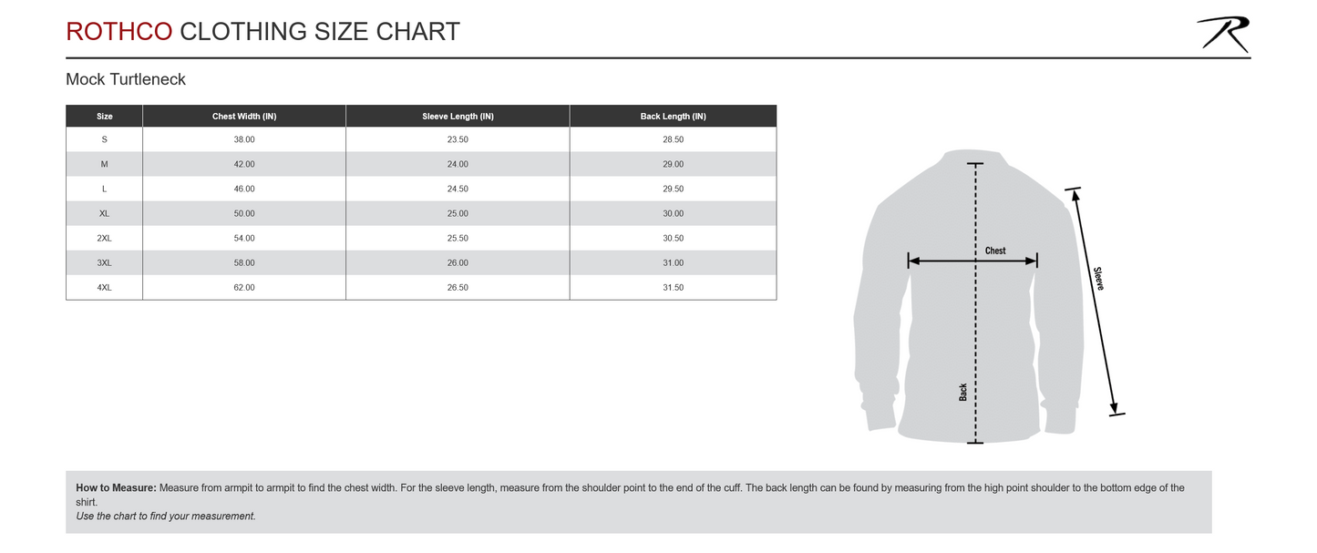 Rothco Mock Turtleneck - Black