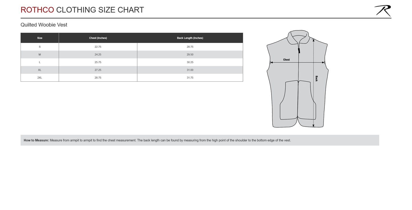 Rothco Quilted Woobie Vest