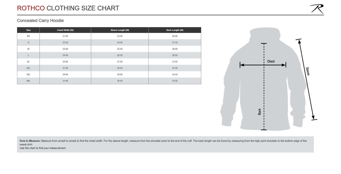 Rothco Security Concealed Carry Hoodie - Black