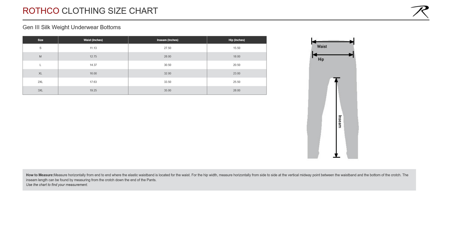 Rothco ECWCS Gen III Mid-Weight Underwear - Level 2