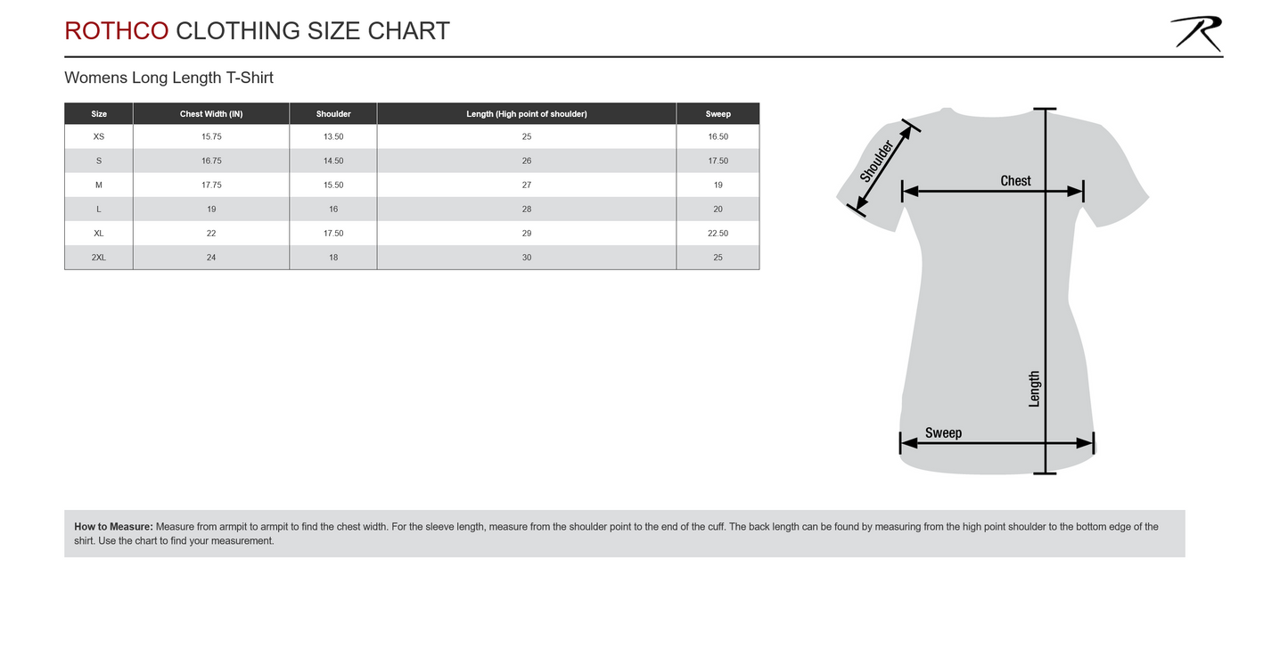 Rothco Womens Distressed US Flag Long T-Shirt