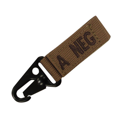 TACTICAL BLOOD TYPE KEY CHAIN ATTACHES TO MOLLE & BELT CONDOR 239