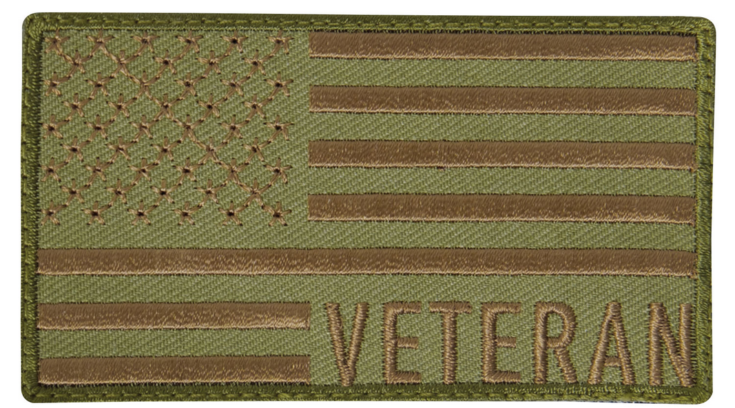 Rothco Veteran US Flag Patch – Coyote Brown