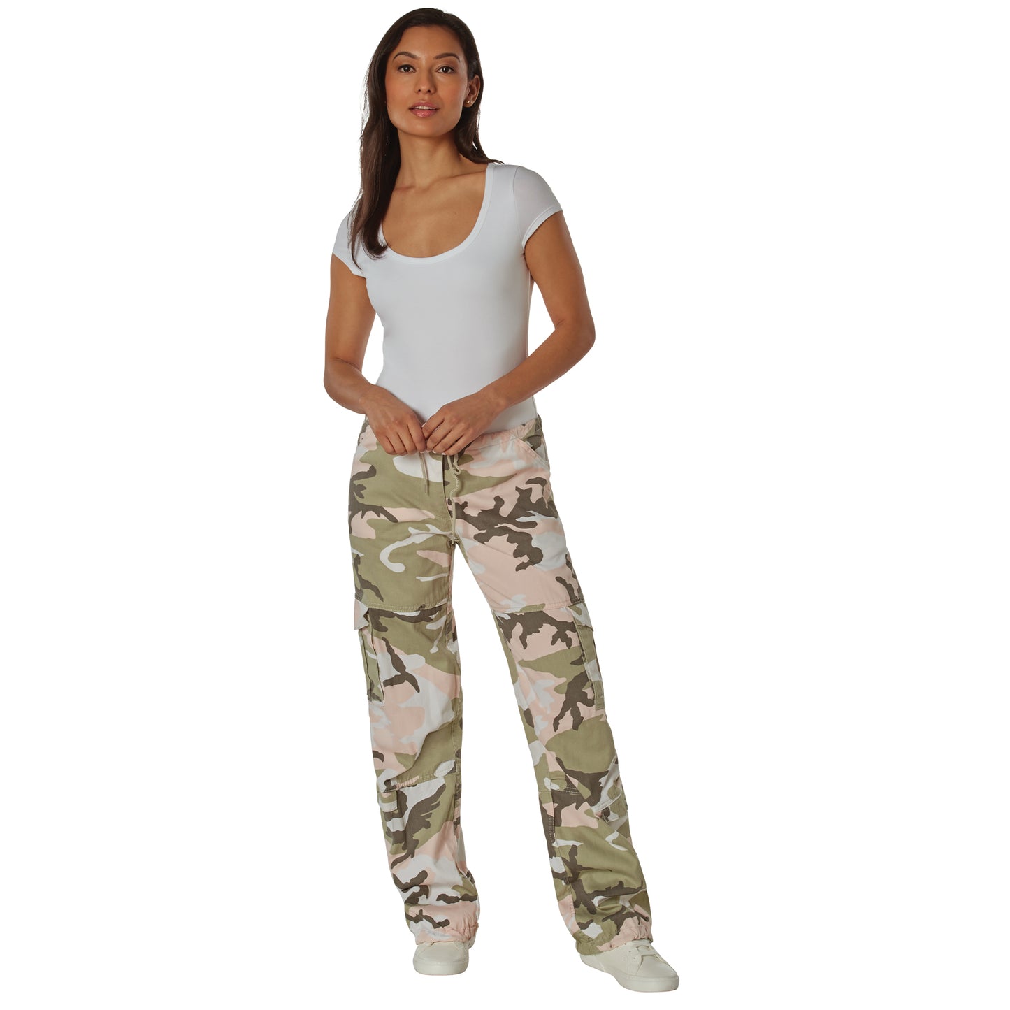 Rothco Women's Camo Vintage Paratrooper Fatigue Pants - Subdued Pink Camo
