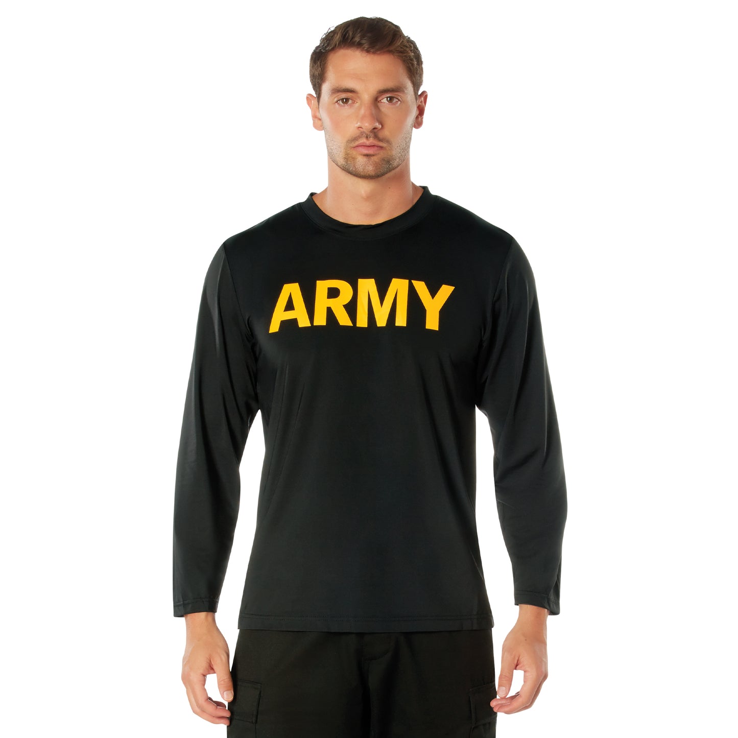 Rothco Long Sleeve Army PT Shirt Moisture Wicking - Black