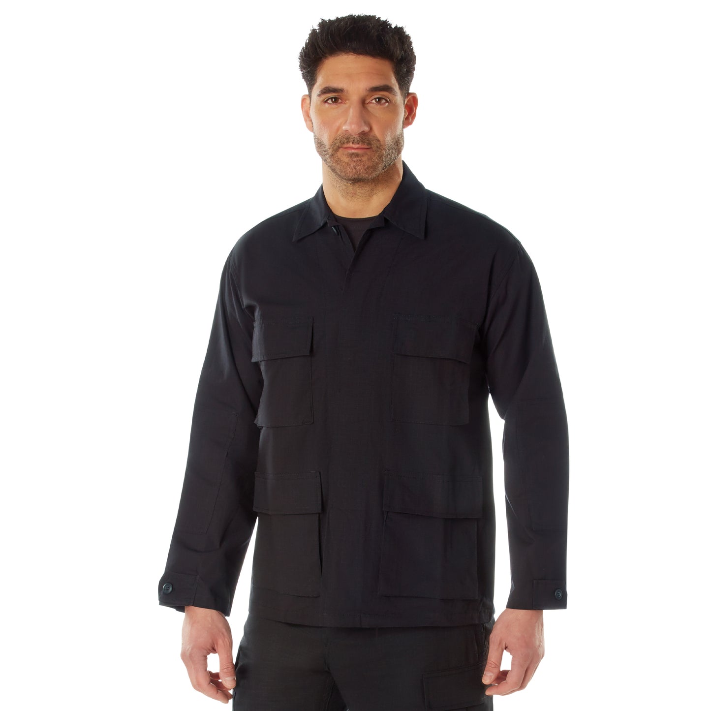 Rothco Rip Stop Cotton BDU Shirt - Black Uniform Shirt