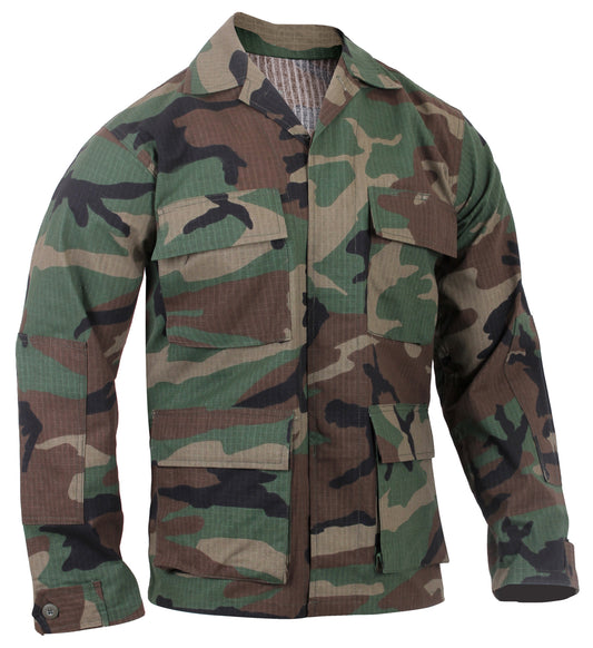 Rothco Rip-Stop BDU Shirt (100% Cotton Rip-Stop) - Woodland Camo