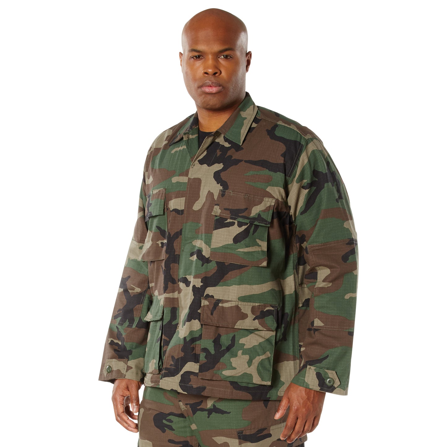 Rothco Rip-Stop BDU Shirt (100% Cotton Rip-Stop) - Woodland Camo