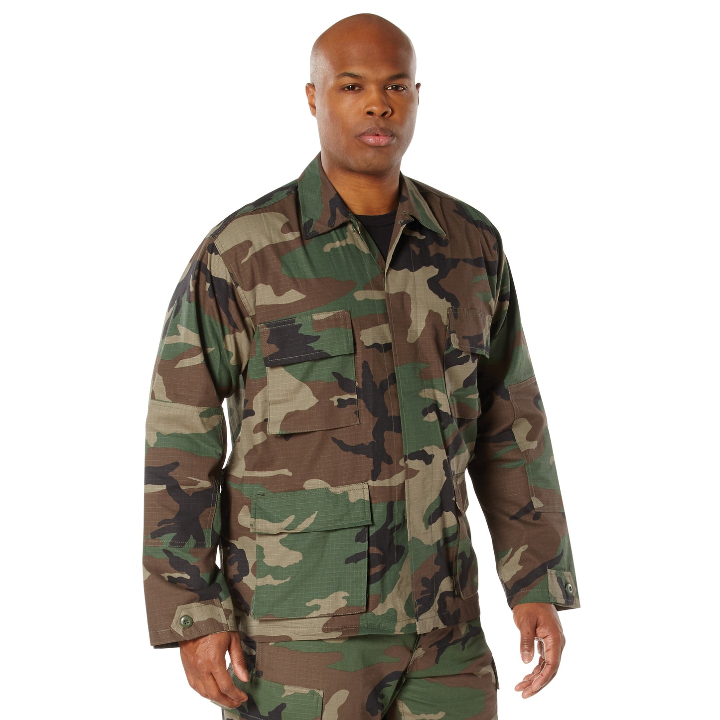 Rothco Rip-Stop BDU Shirt (100% Cotton Rip-Stop) - Woodland Camo