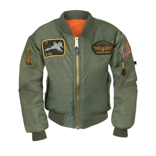 Rothco Kids Flight Jacket MA-1 Bomber Jacket With Patches