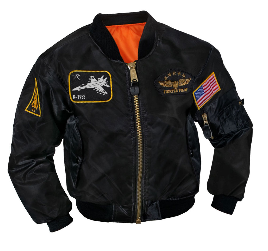Rothco Kids Flight Jacket MA-1 Bomber Jacket With Patches