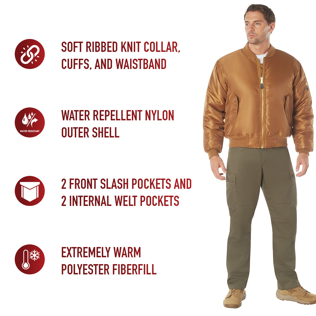 Rothco MA-1 Flight Jacket - Work Brown