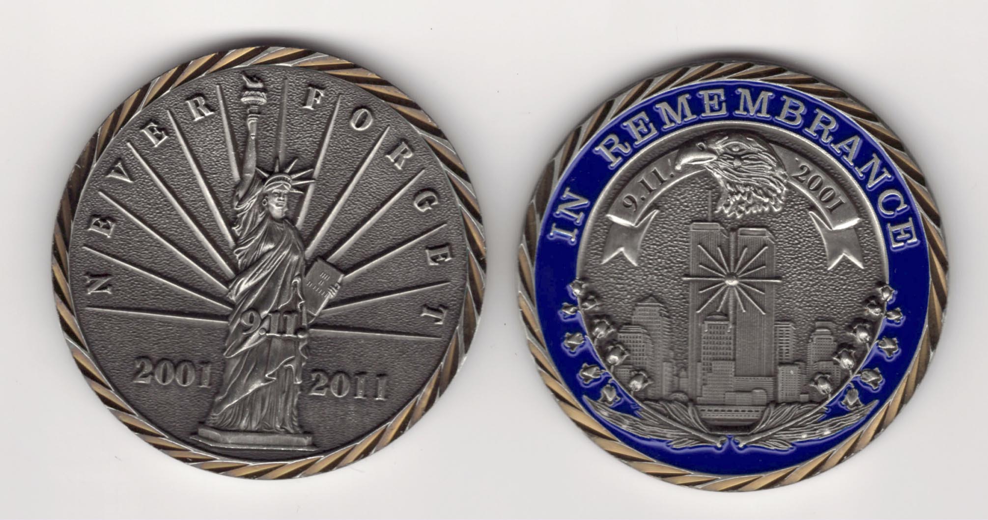 Challenge Coin - 9/11 September 11th 2001-2011 10 Years