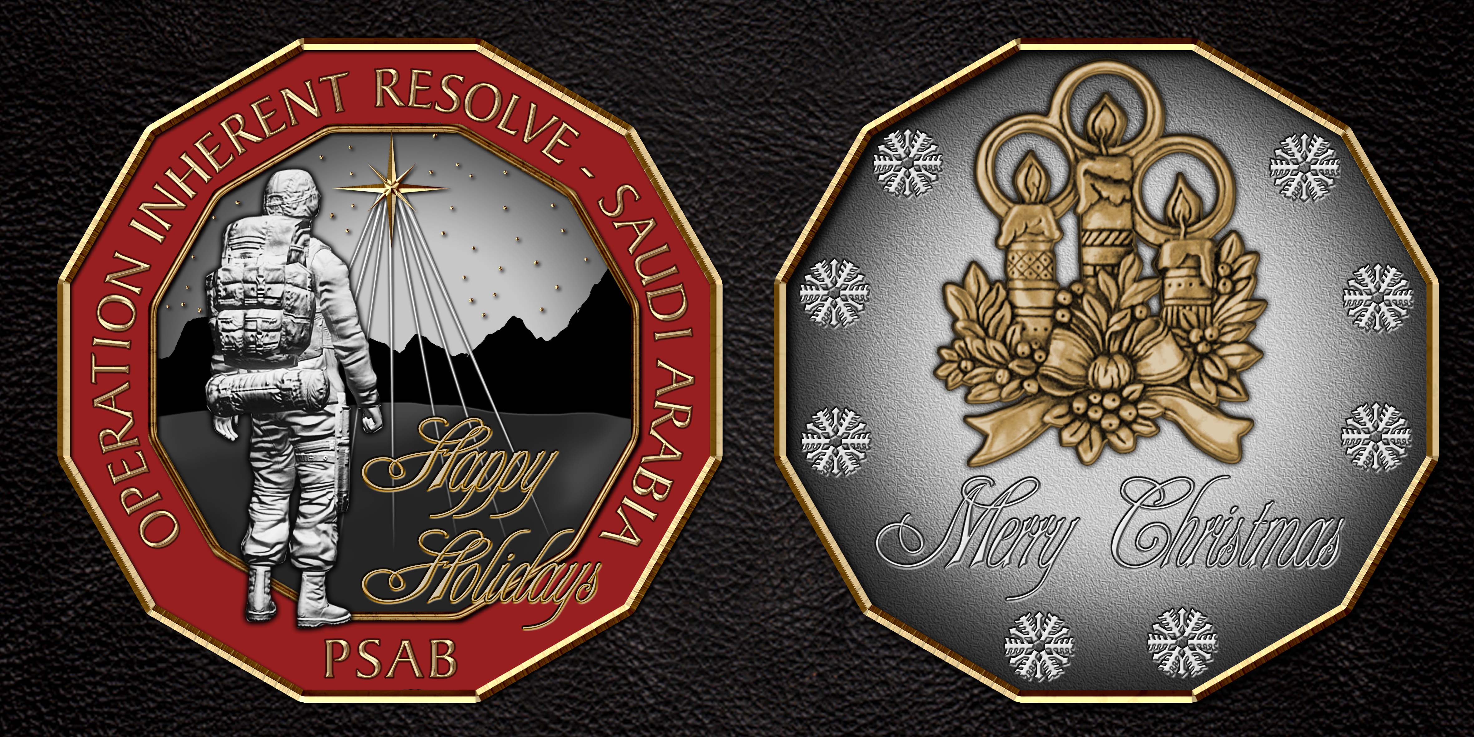 Challenge Coin - PSAB Prince Sultan AB OIR Merry Christmas