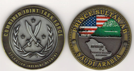 Challenge Coin - PSAB Prince Sultan AB Map With Flags OIR
