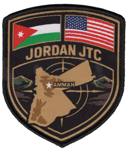 Jordan JTC Military Patch With Map USA and Jordan Flags